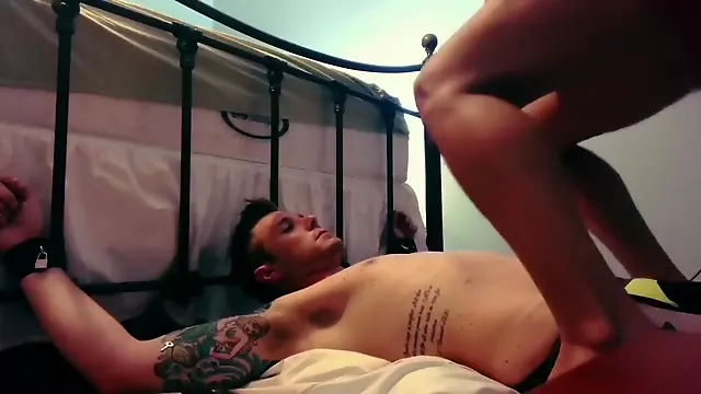 Girl pegs tied up guy until he cant take it then unexpectedly pisses on him