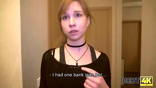 Debt4k. Student has no possibilities to pay for new iPhone so she needs to suck now