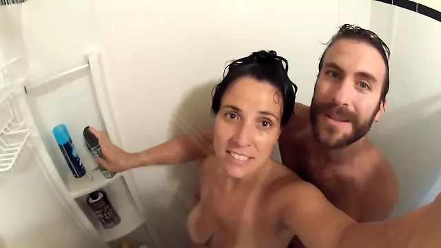 Soapy Handjob & Doggie Fuck, in the Shower. Closeup Go-Pro POV!